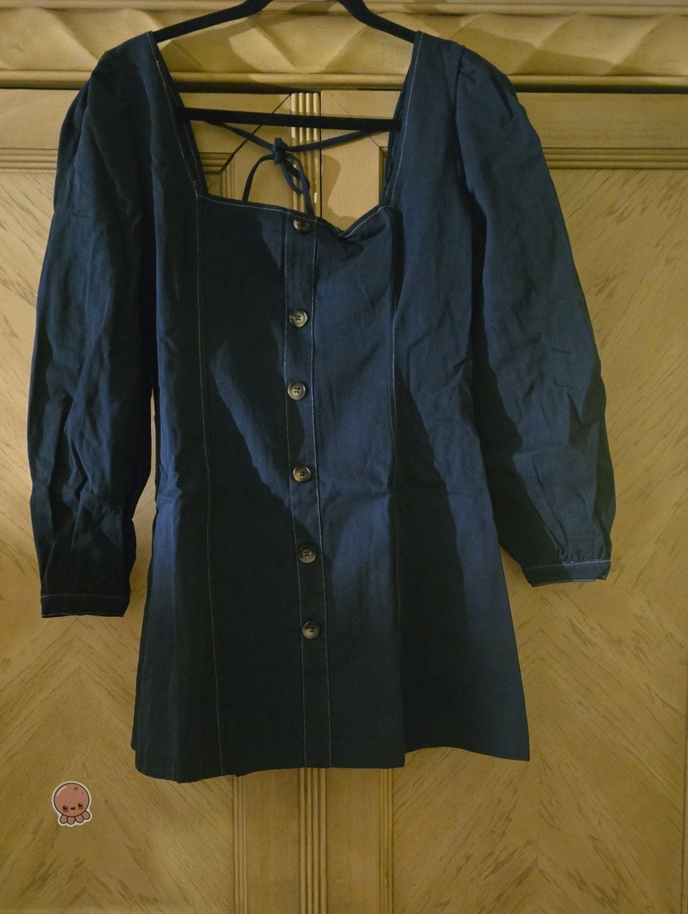 Dark Navy Button-Front Women’s Dress
